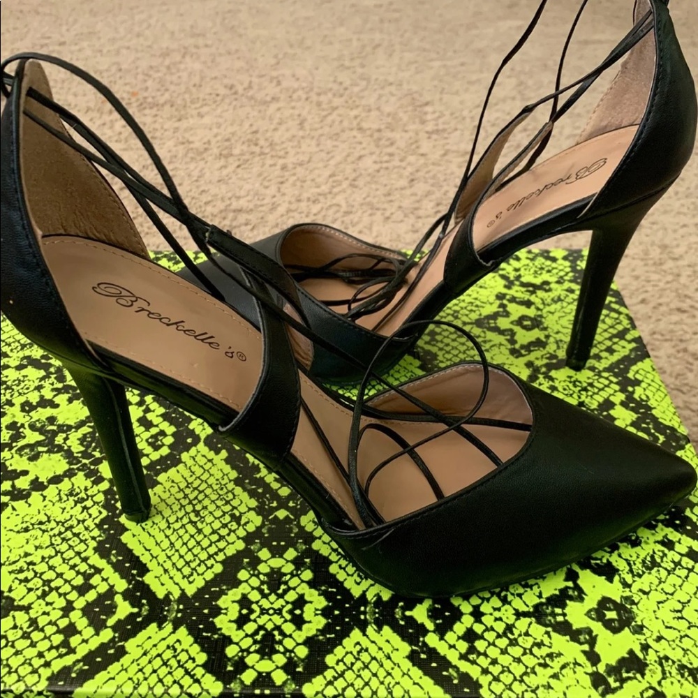 Black Lace-up heels